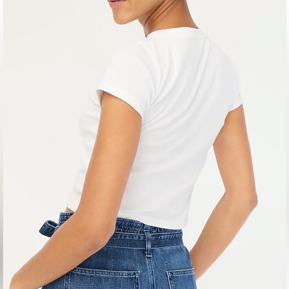 NEW J.Crew Factory Cropped Ribbed Tee - Picture 3 of 8